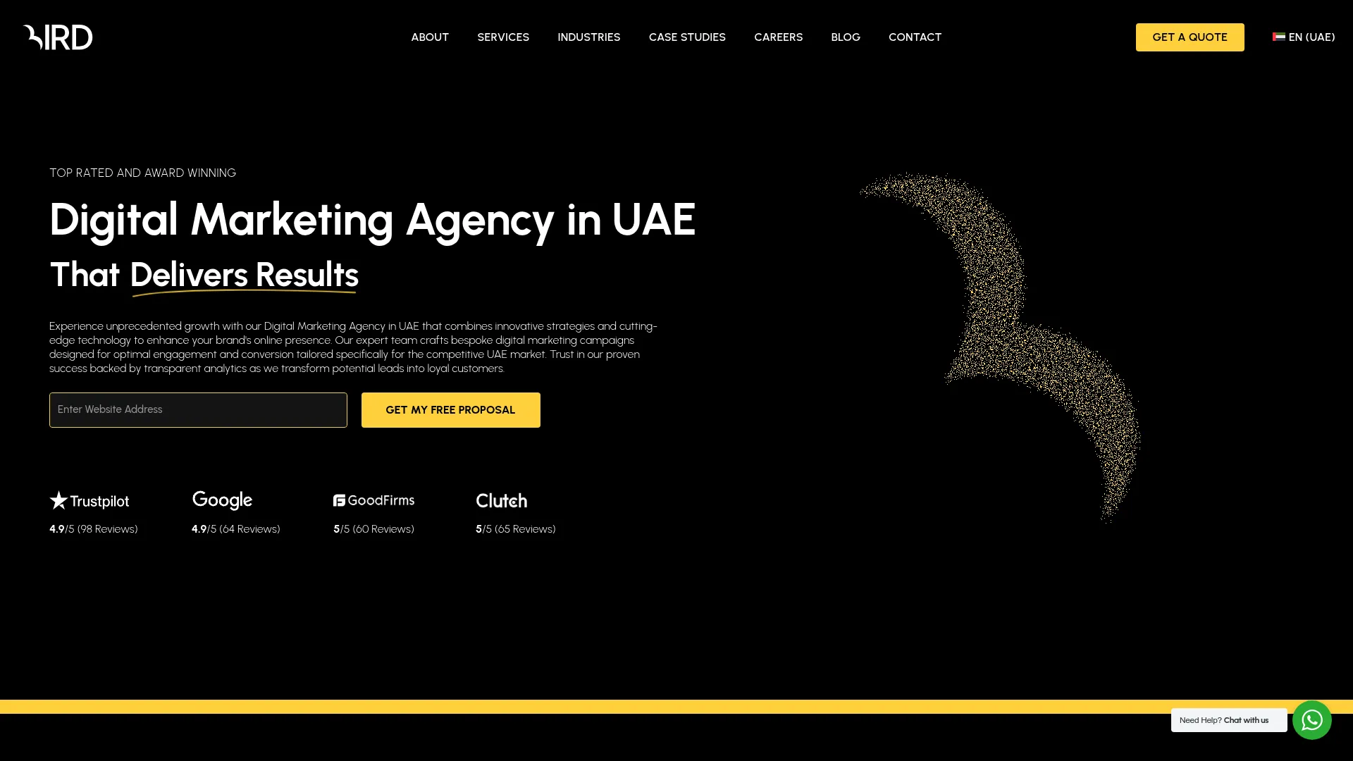 Screenshot of Bird Marketing's homepage