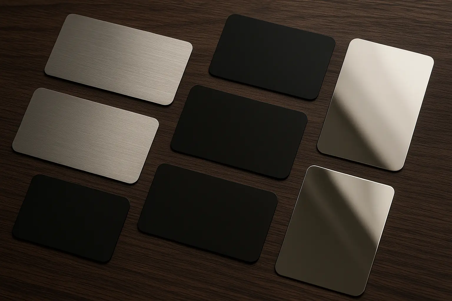 Premium metal business cards showcase