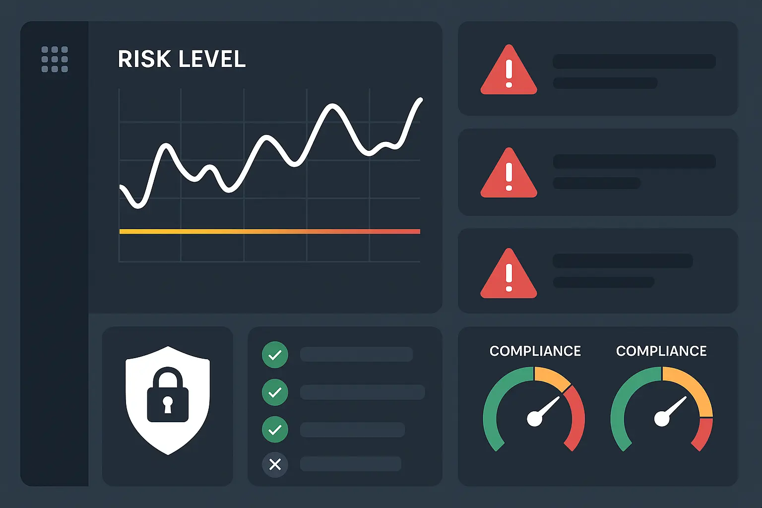 Risk management and compliance dashboard