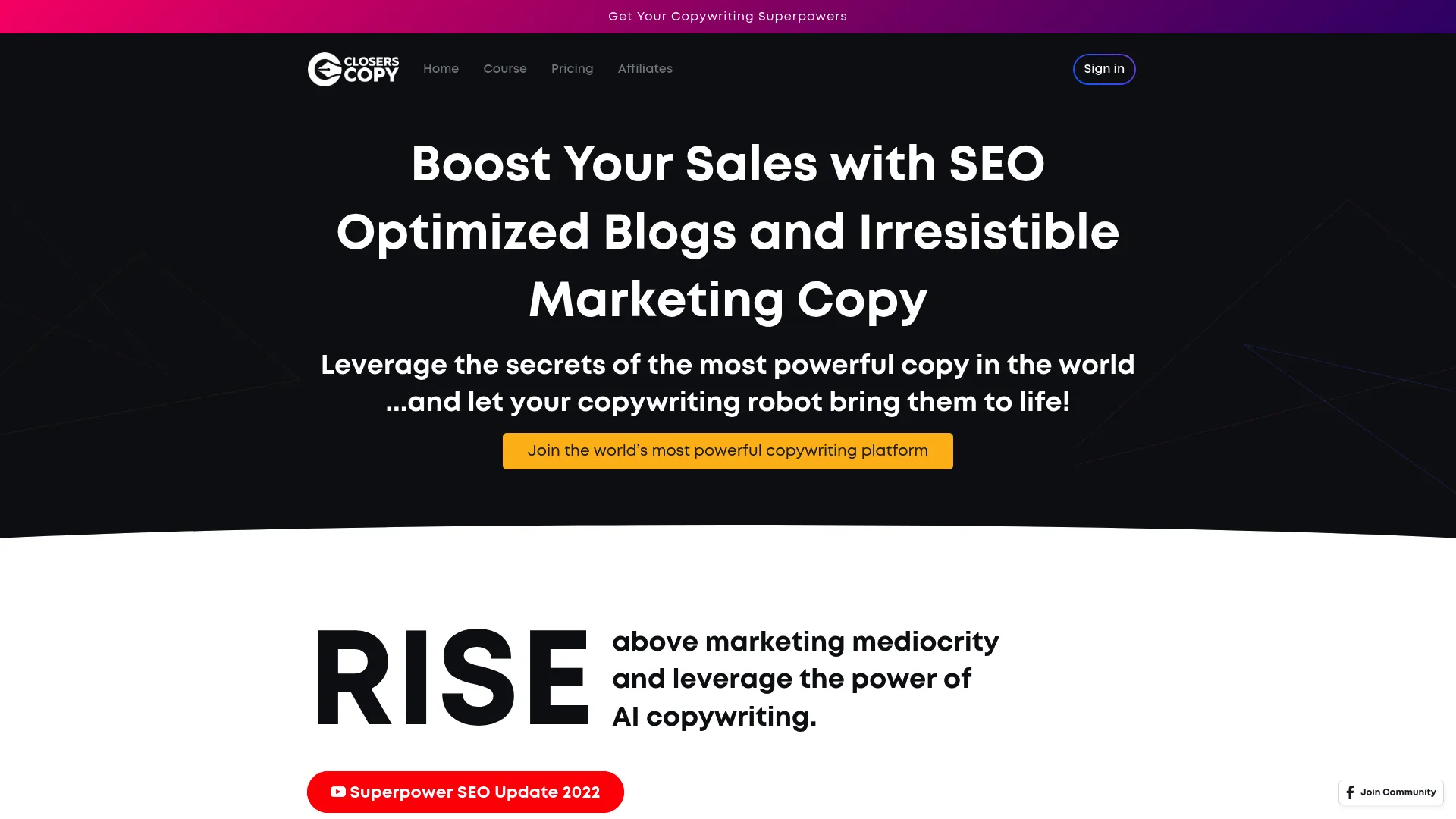 ClosersCopy conversion optimization dashboard