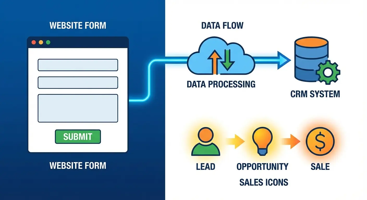 CRM and website integration diagram