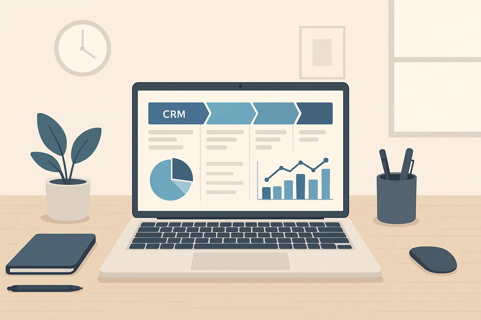 Small business CRM implementation showing pipeline management interface