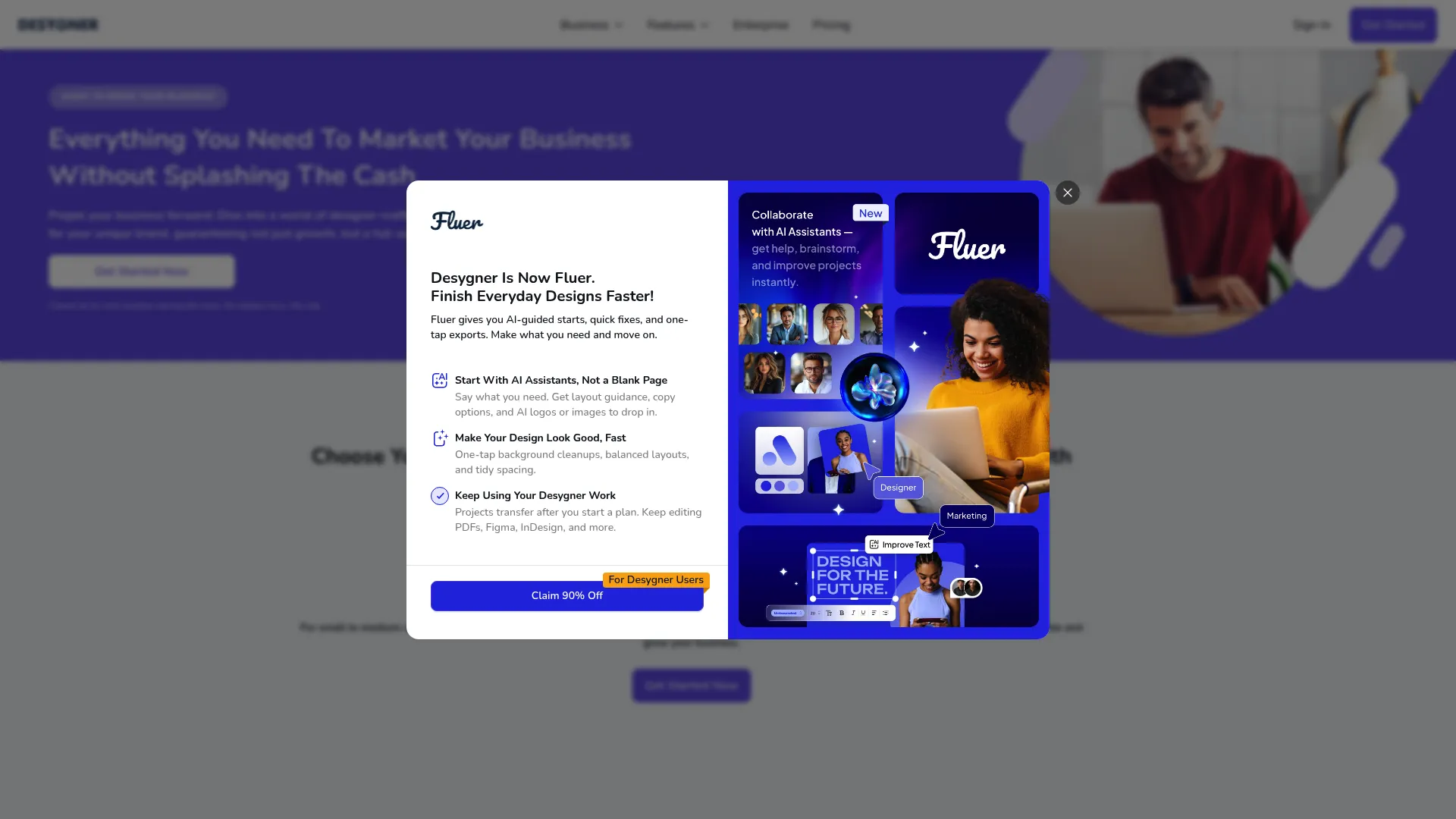 Desygner collaboration interface screenshot