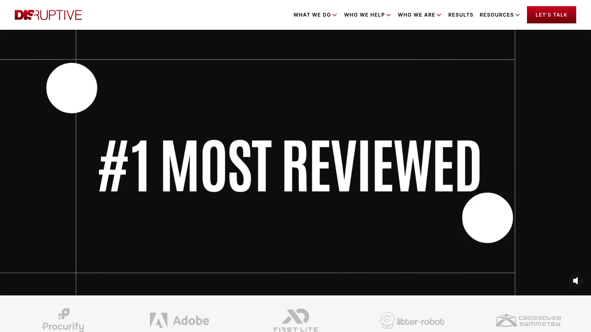 screenshot of disruptiveadvertising.com