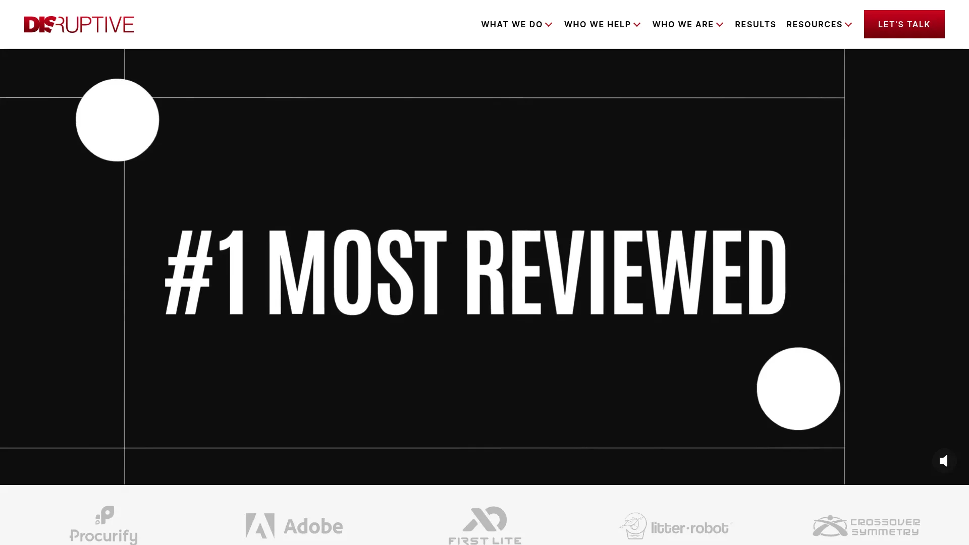 screenshot of disruptiveadvertising.com