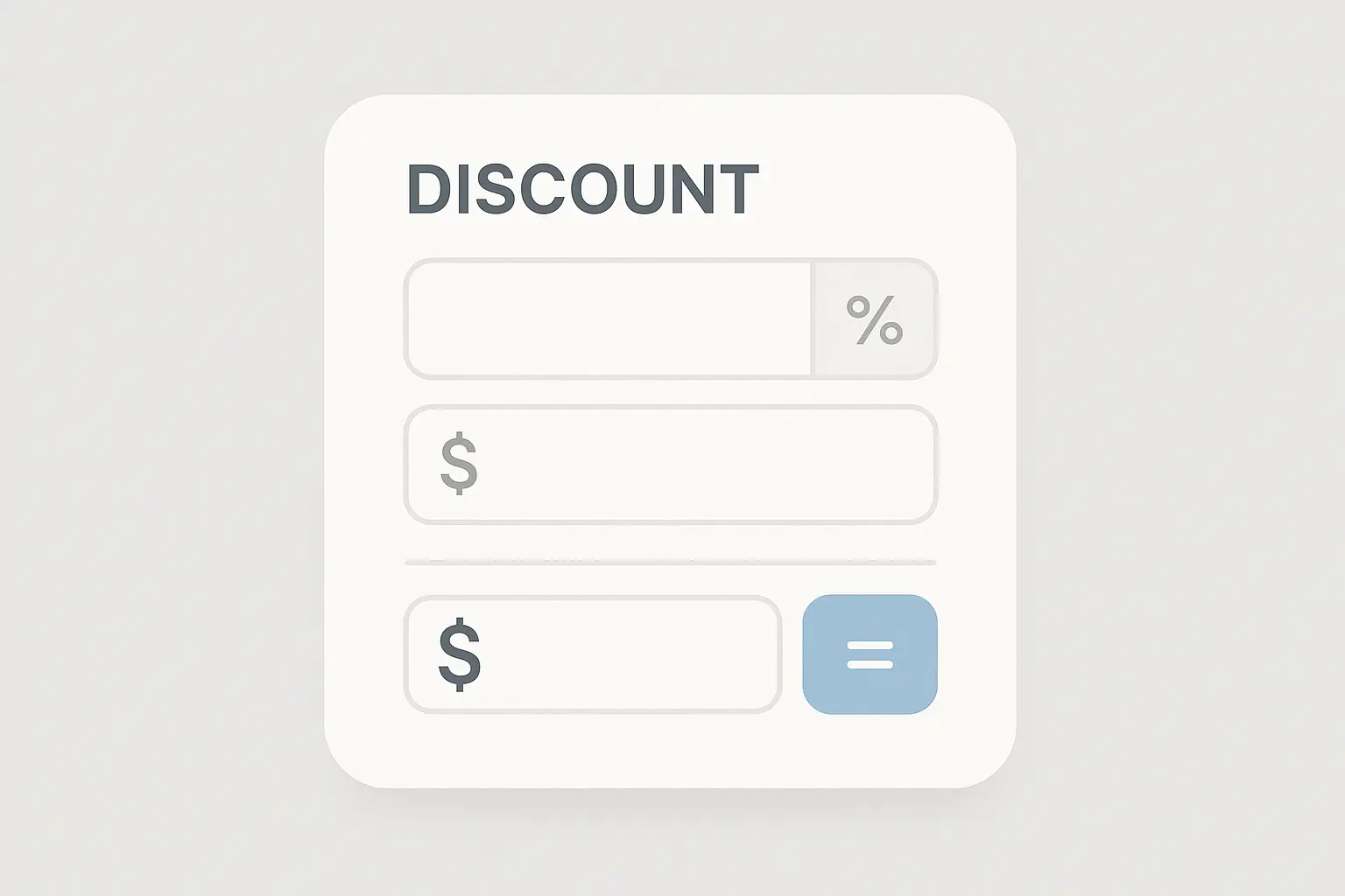 Discount calculator showing percentage savings