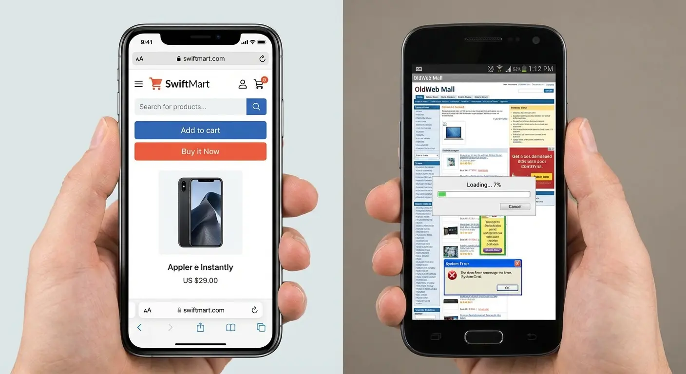 Clean code vs bloated code illustration