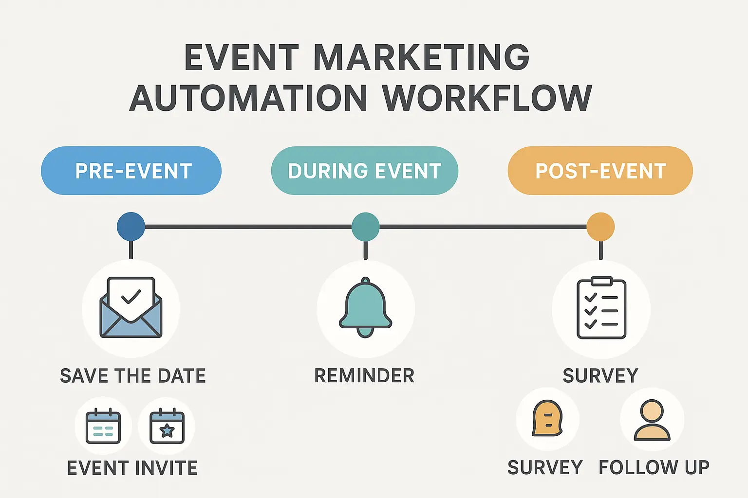 Event marketing automation workflow from registration to follow-up