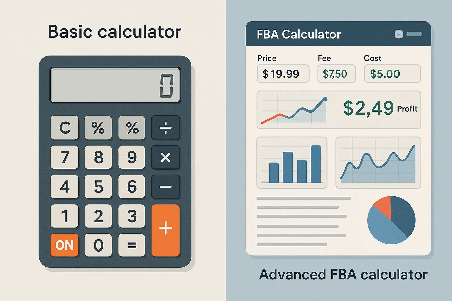 FBA Calculator Interface Showing Profit Analysis