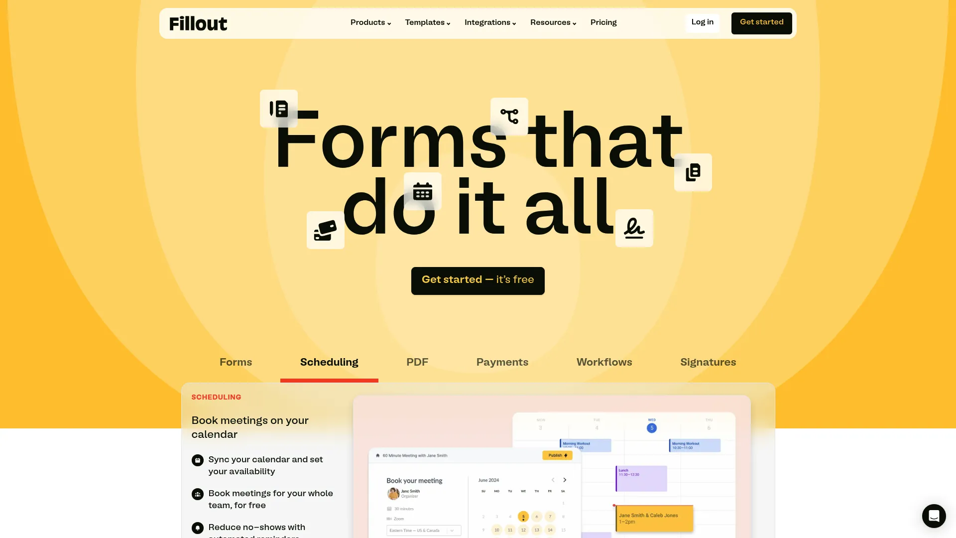 Fillout business integration dashboard