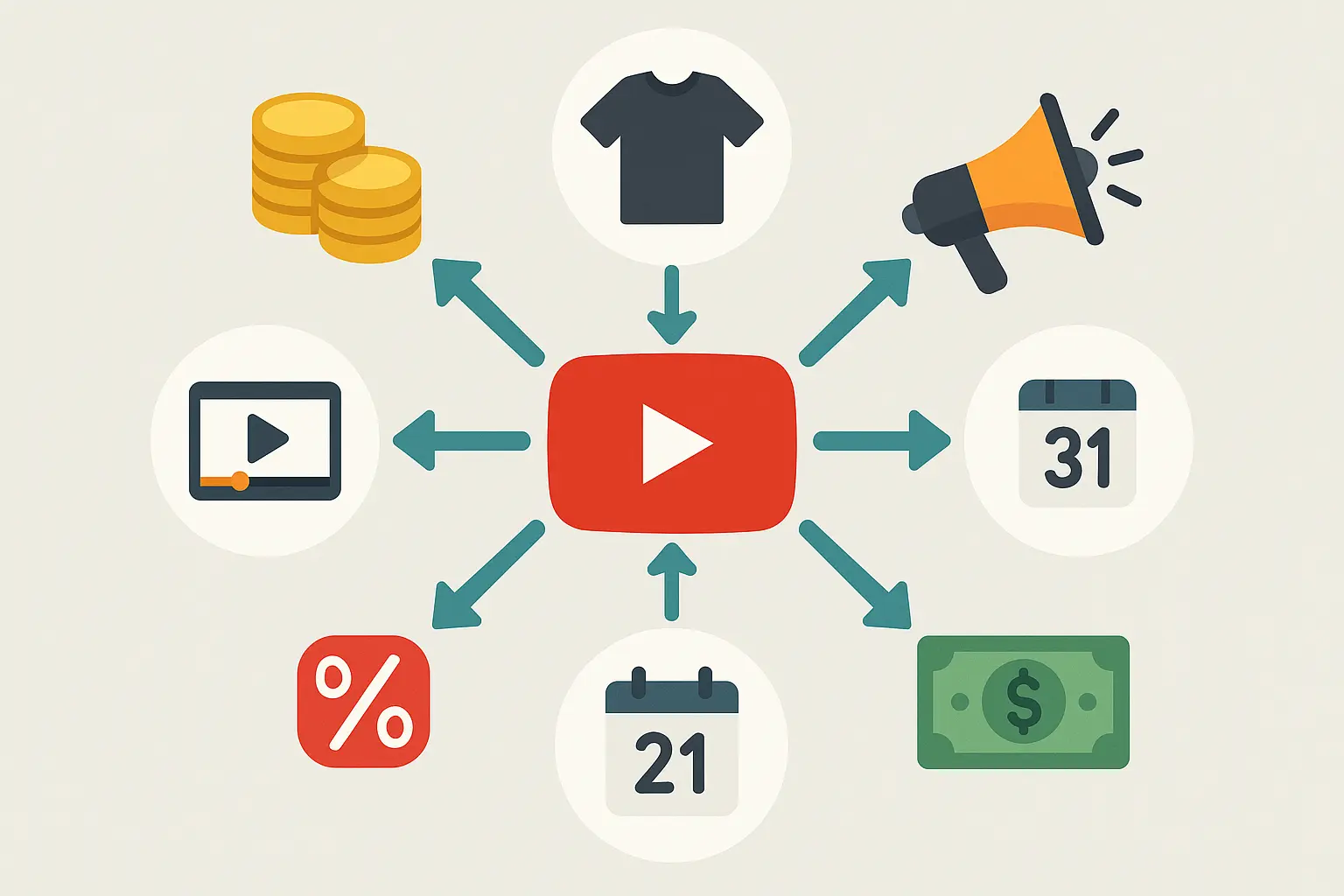 Multiple revenue stream visualization for YouTube creators