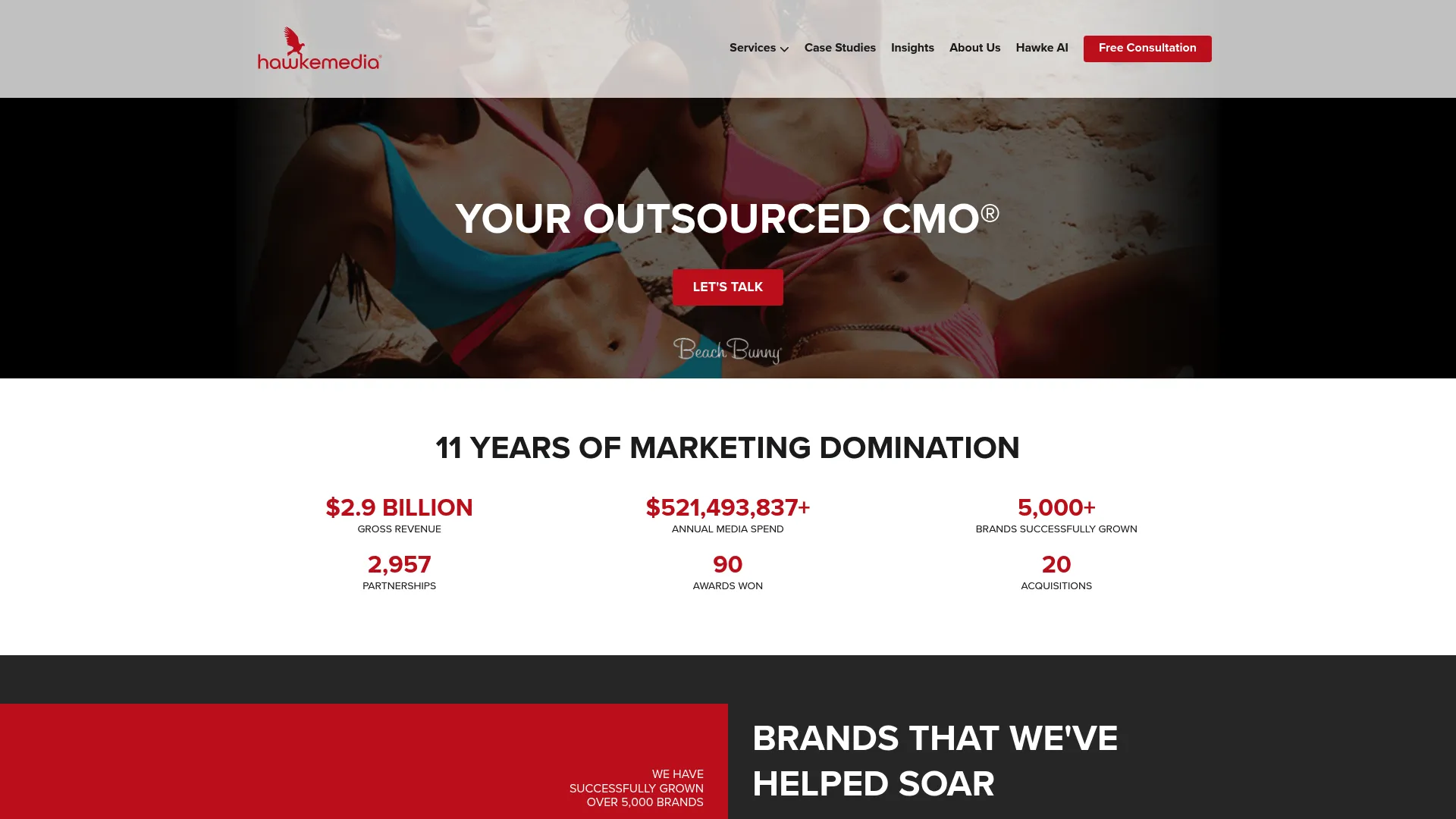 screenshot of hawkemedia.com