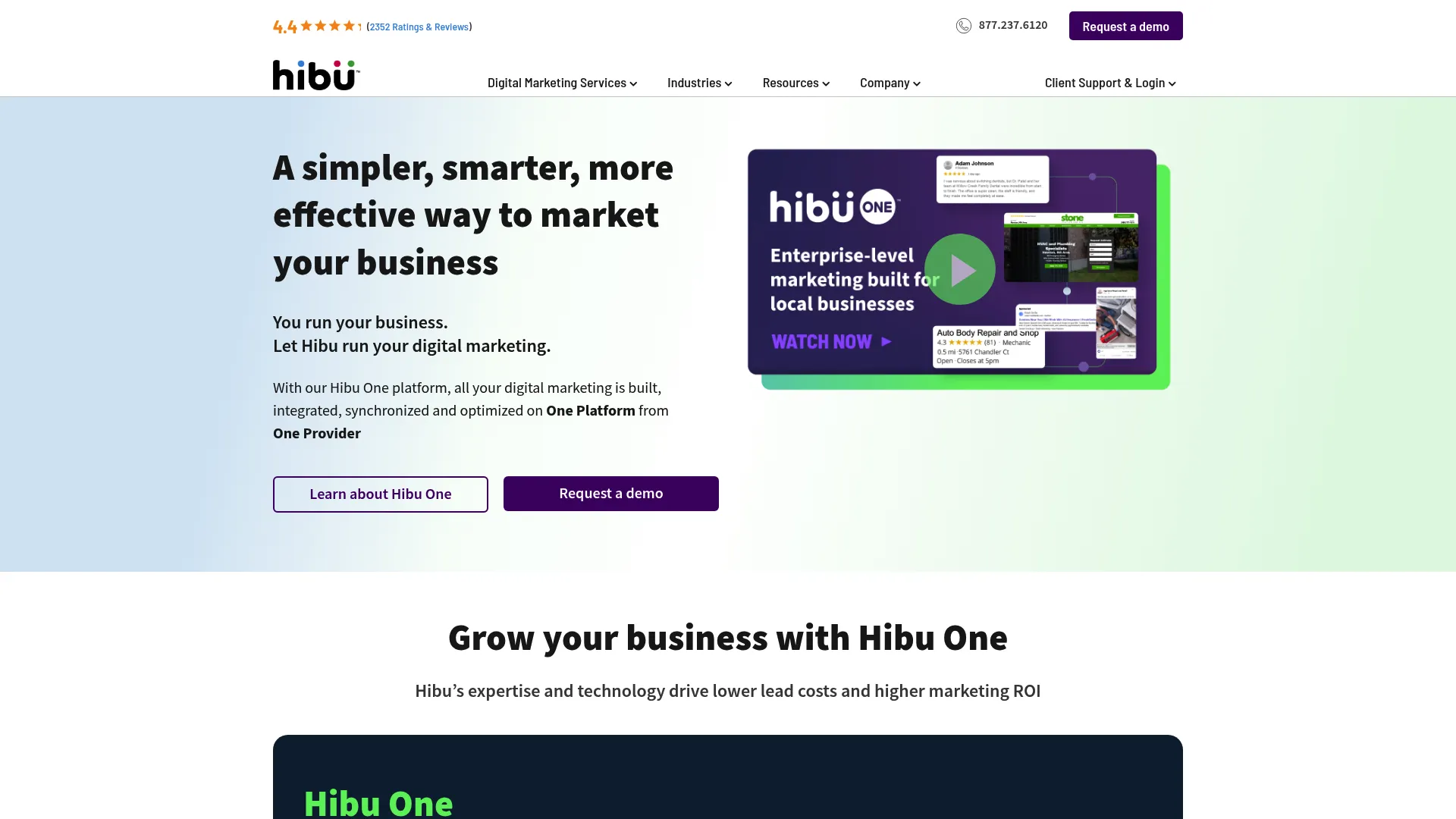 screenshot of hibu.com