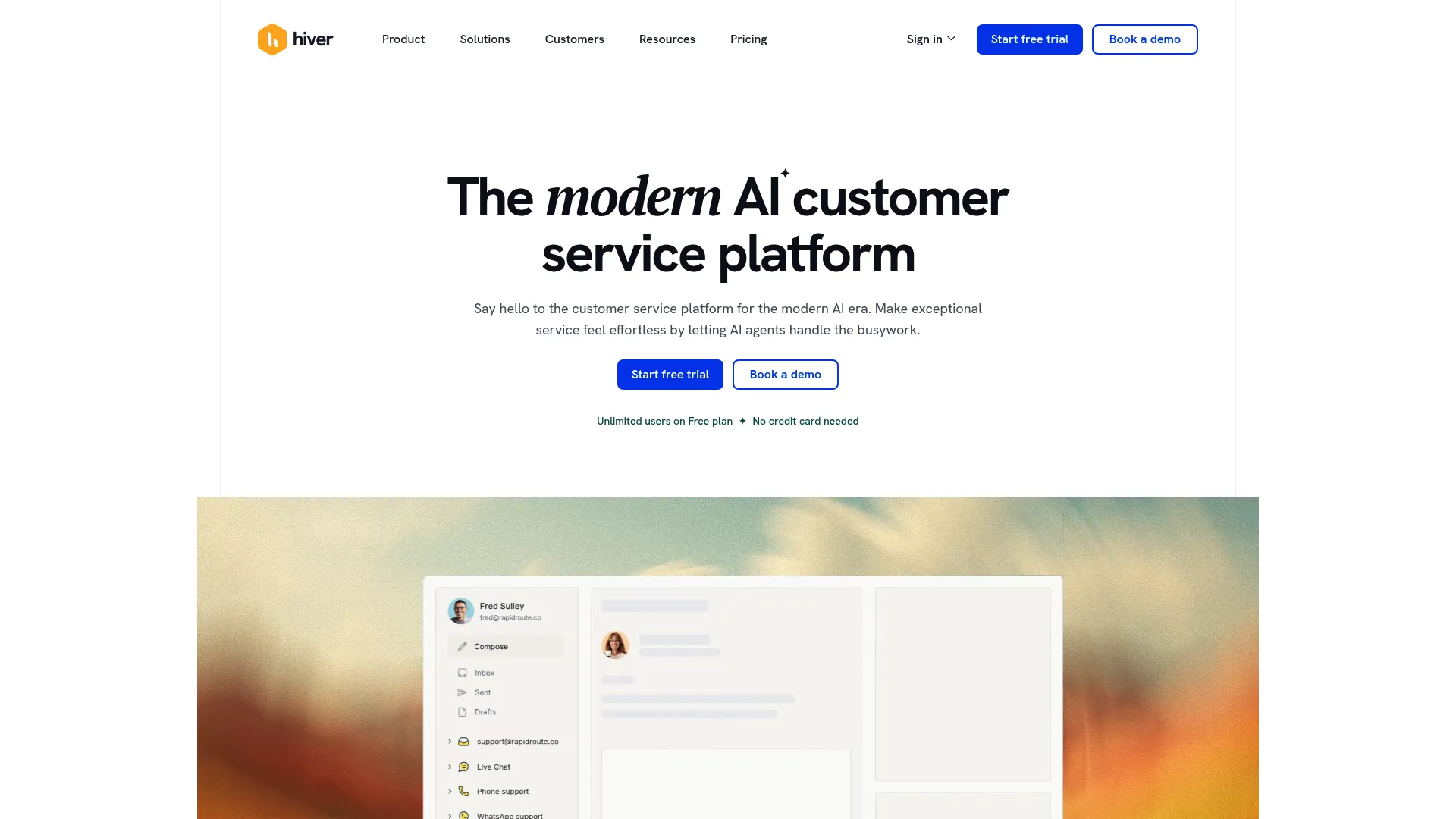 Hiver Gmail integration customer service interface