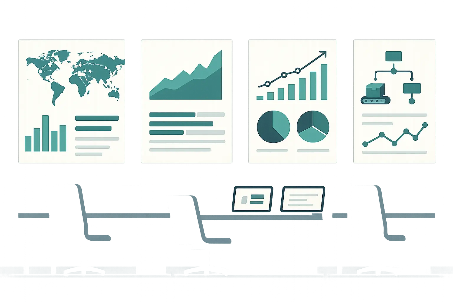 Predictive analytics dashboard showing supply chain optimization metrics
