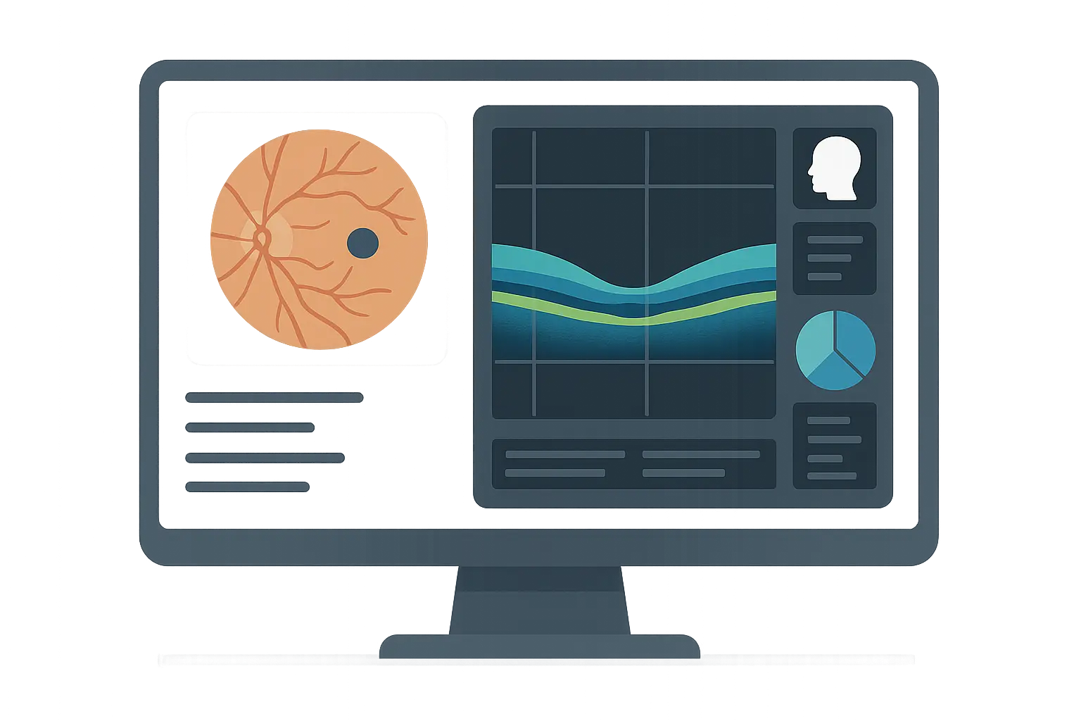 AI medical imaging analysis showing eye disease detection
