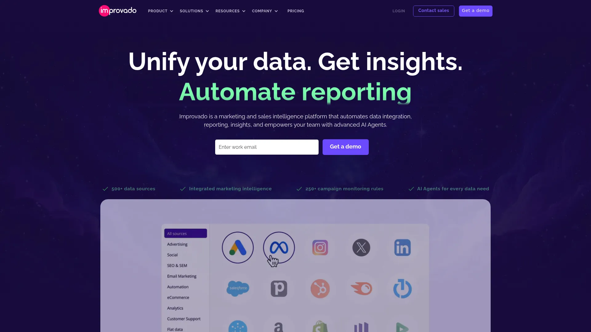 Improvado marketing data integration platform
