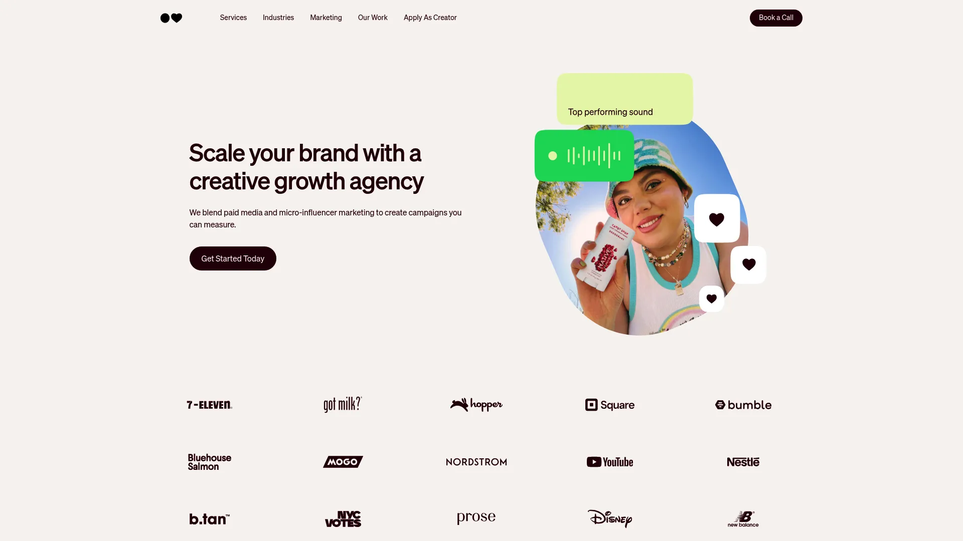screenshot of inbeat.agency