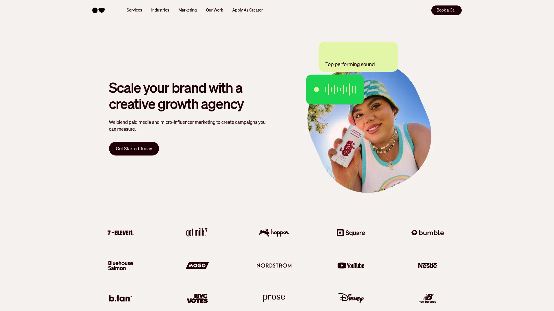 screenshot of inbeat.agency