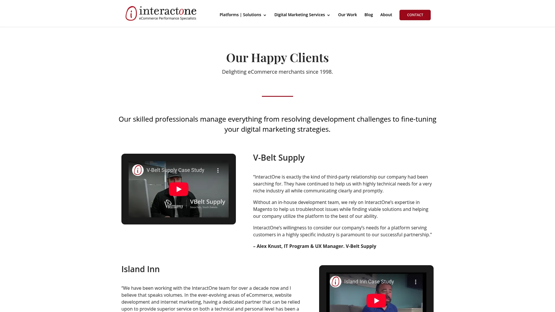 InteractOne Homepage Screenshot