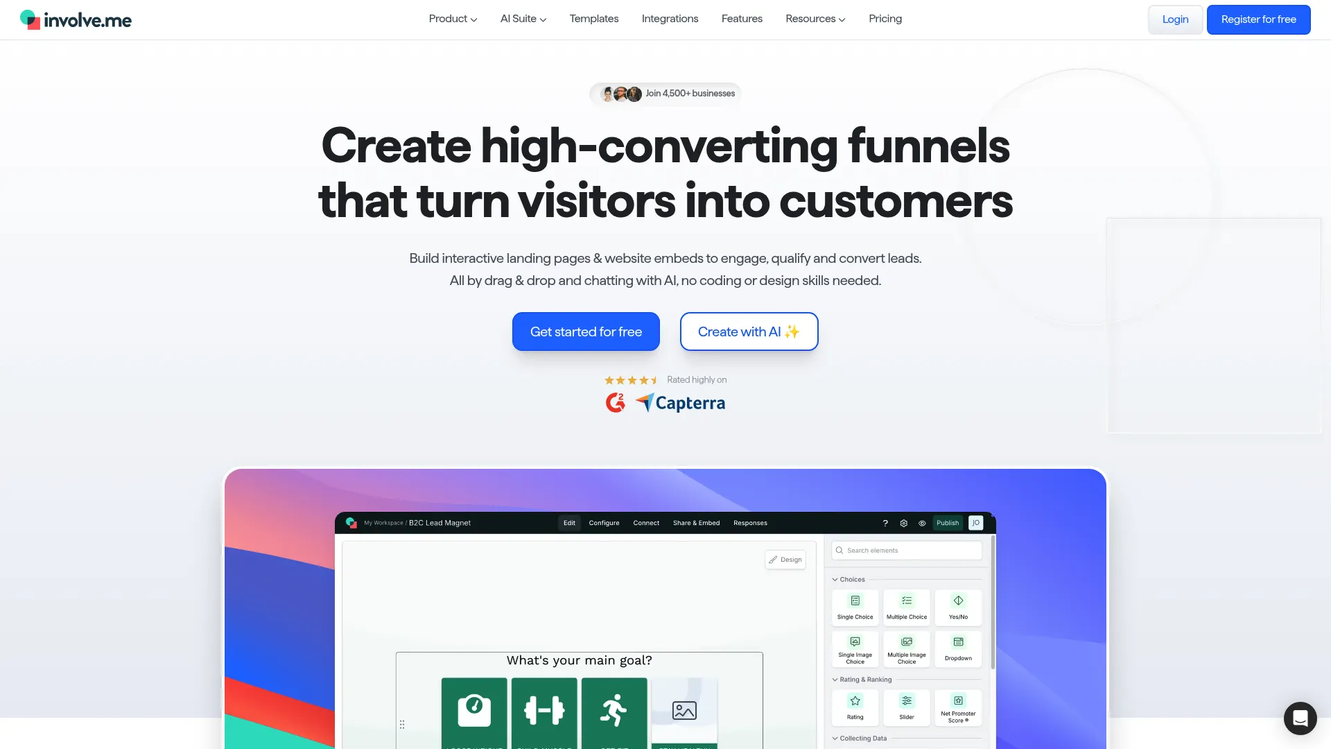 Involve.me interactive form builder