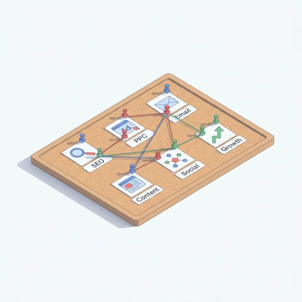 Diagram of foundational strategy and economic modeling for an agency