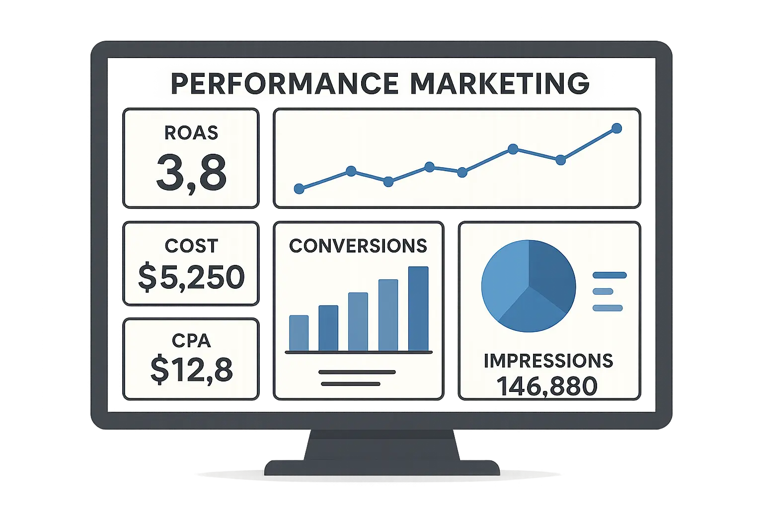 Performance marketing case studies dashboard