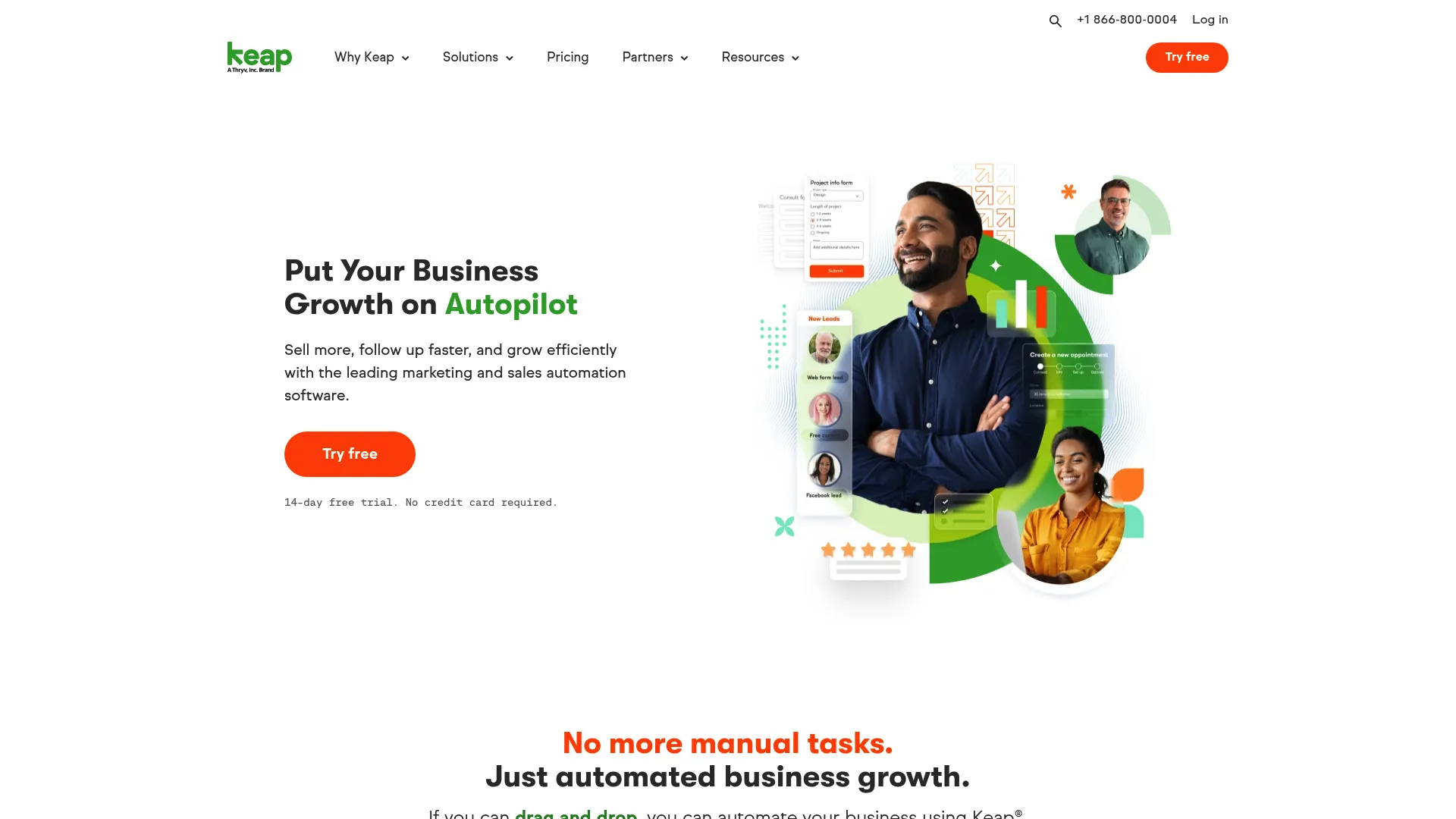 screenshot of keap.com