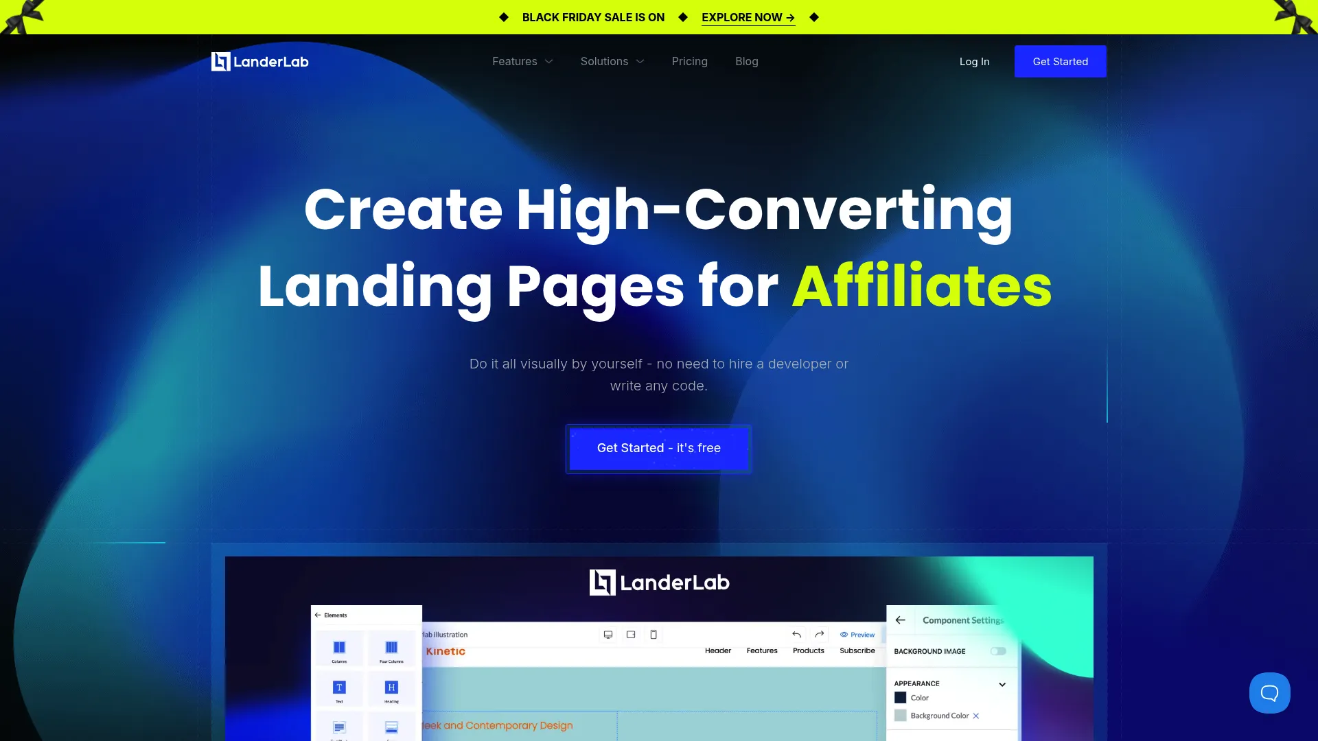 LanderLab landing page builder interface