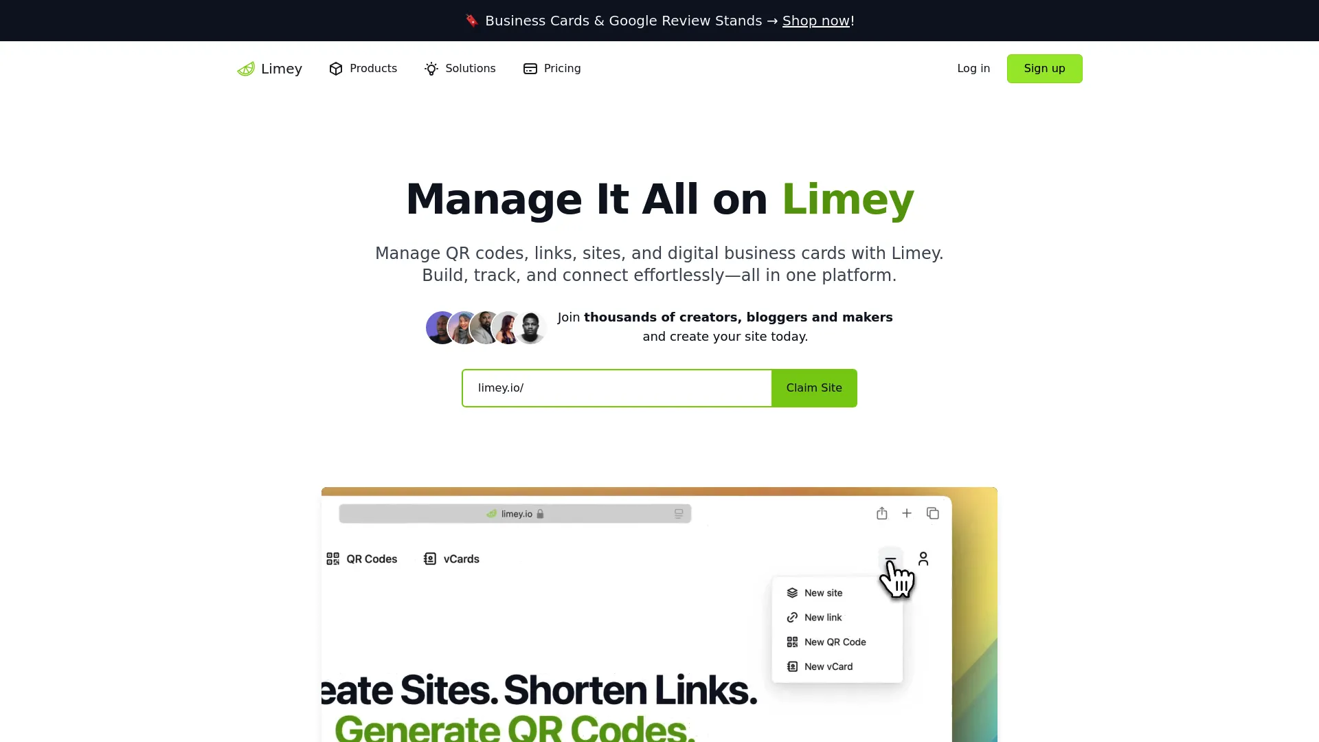 Limey simplified block-based website builder