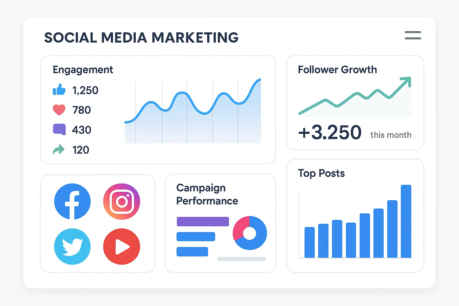Social media performance marketing dashboard
