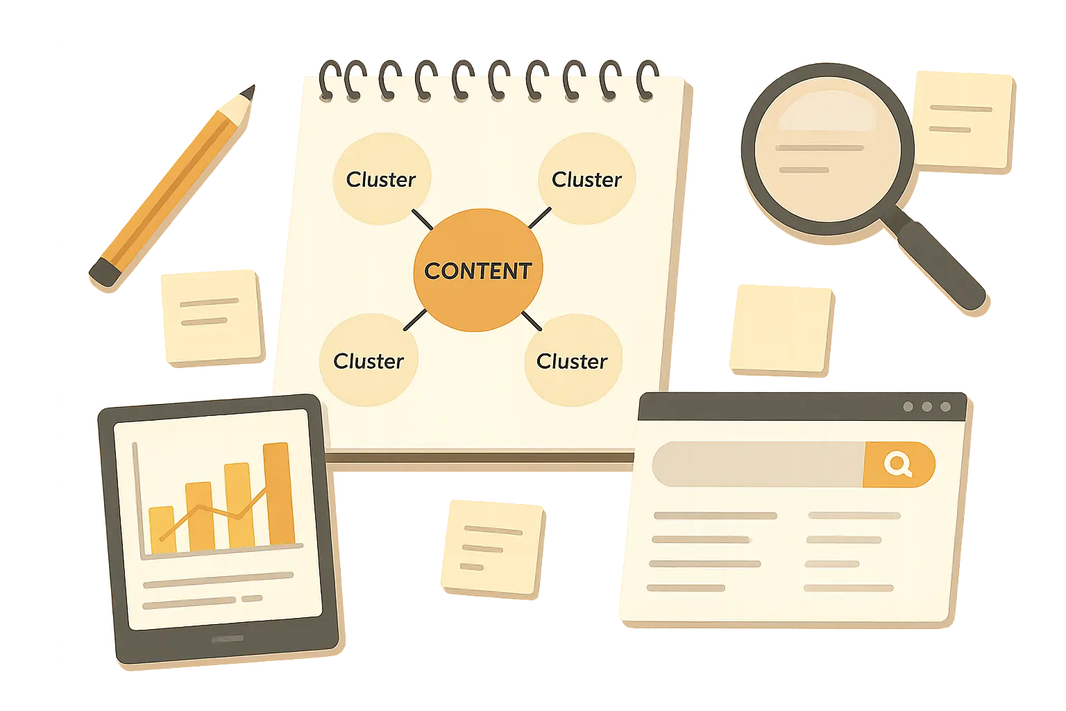 Content marketing SEO results showing traffic growth charts