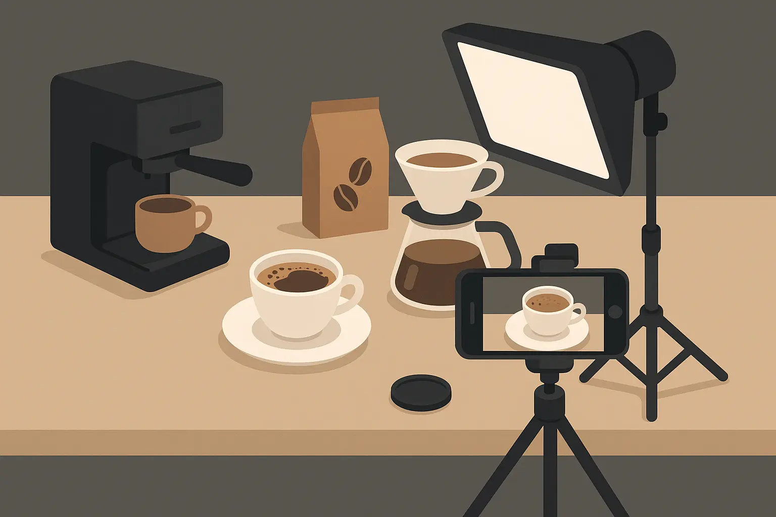 Coffee shop social media content creation