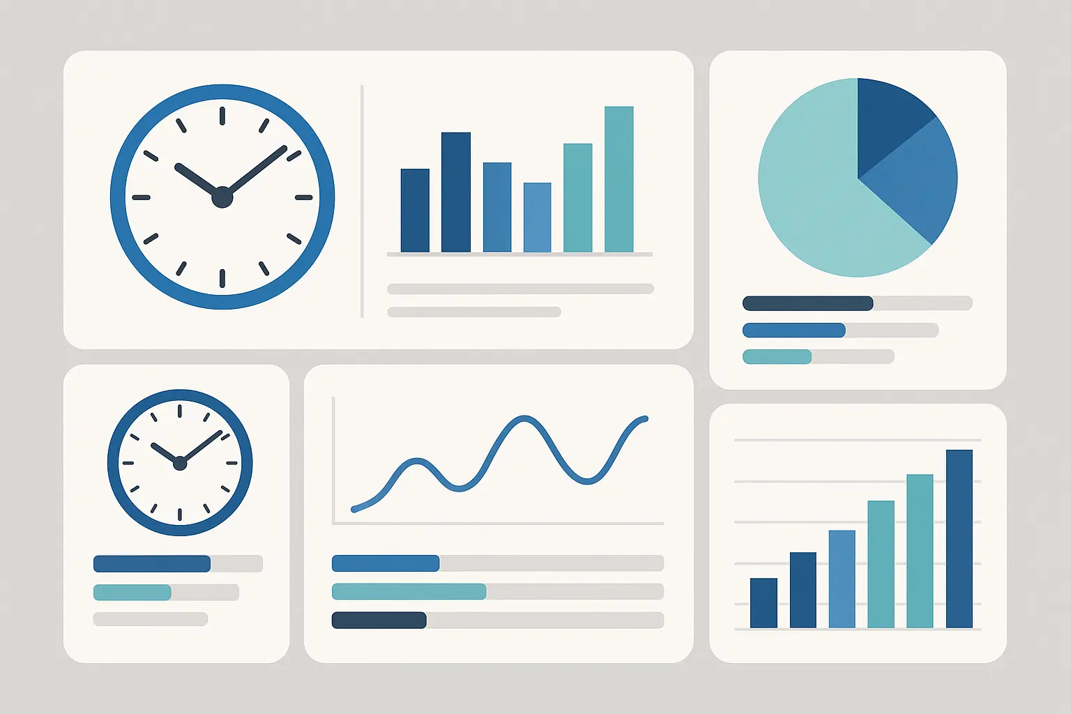 Modern work time calculator systems dashboard