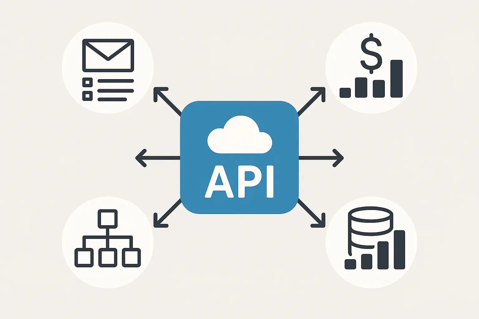 API-first architecture integration diagram