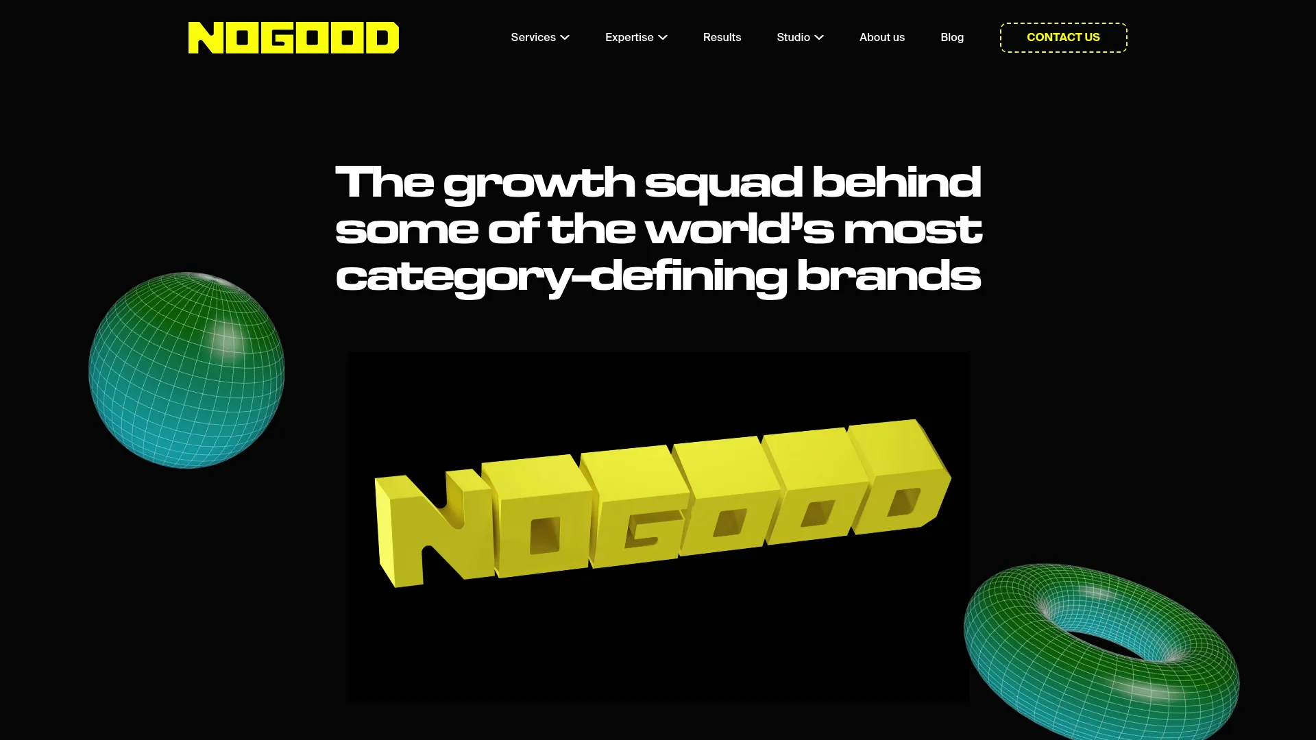 Screenshot of NoGood website