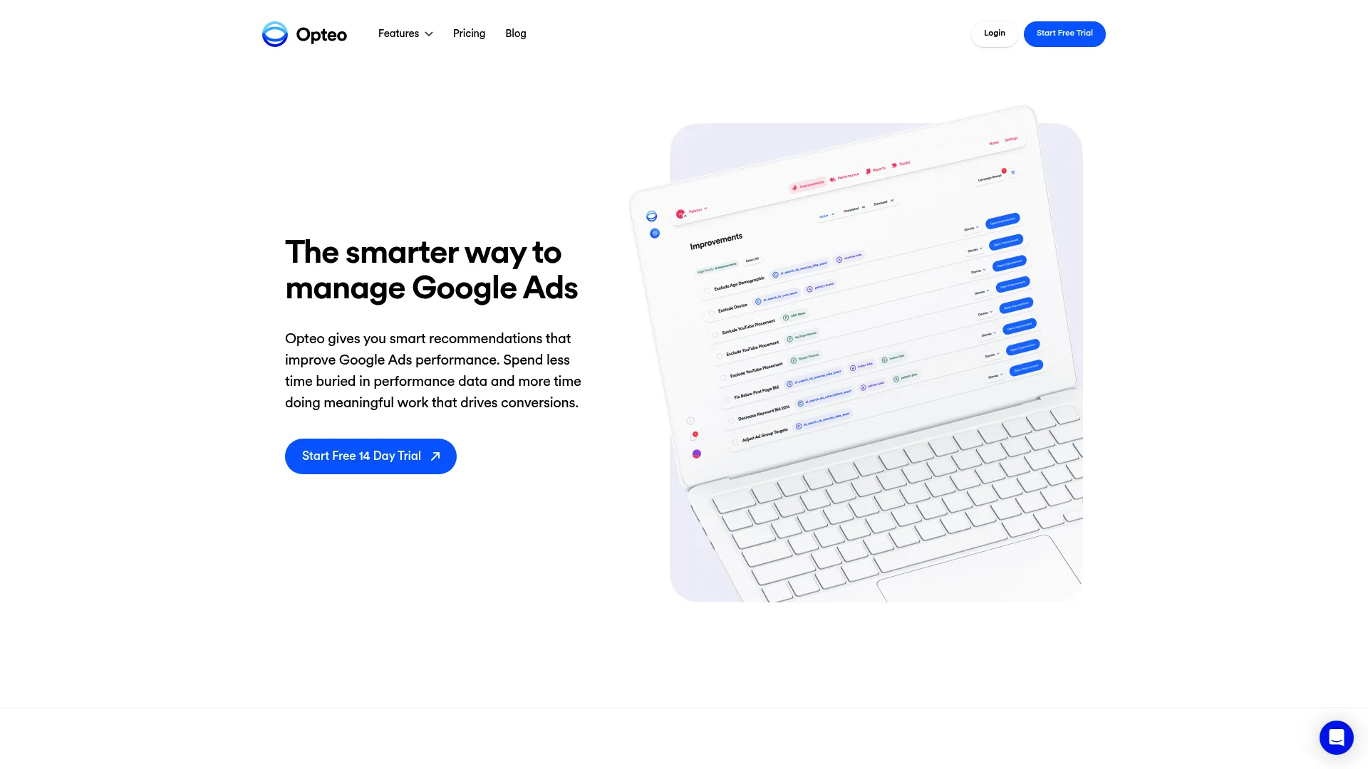 Opteo user-friendly PPC interface