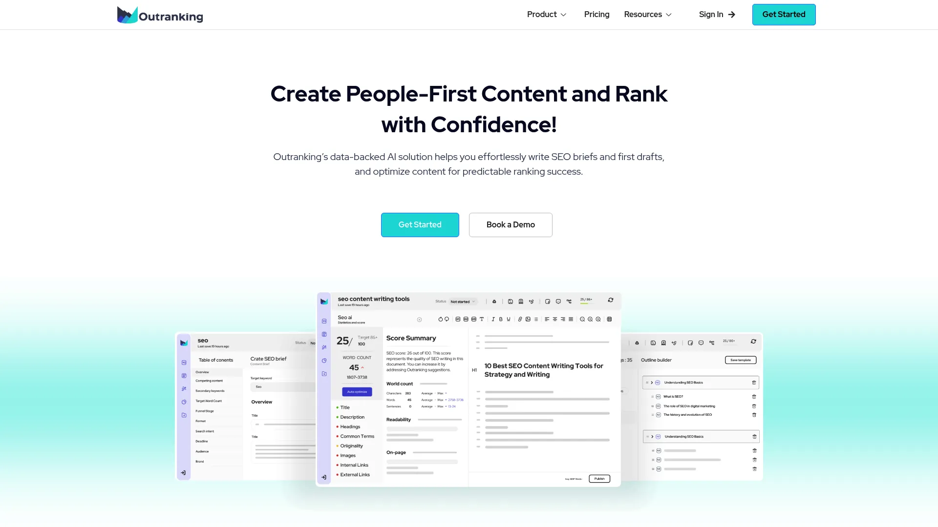 Outranking advanced content structuring interface