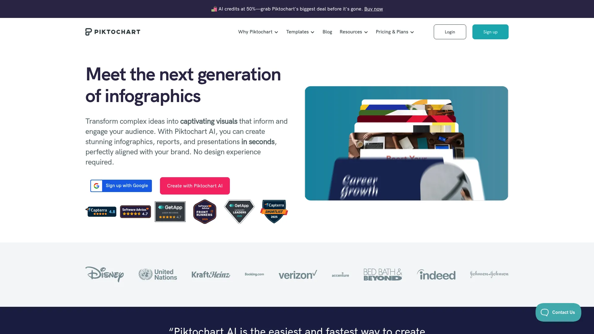 Piktochart infographic editor screenshot