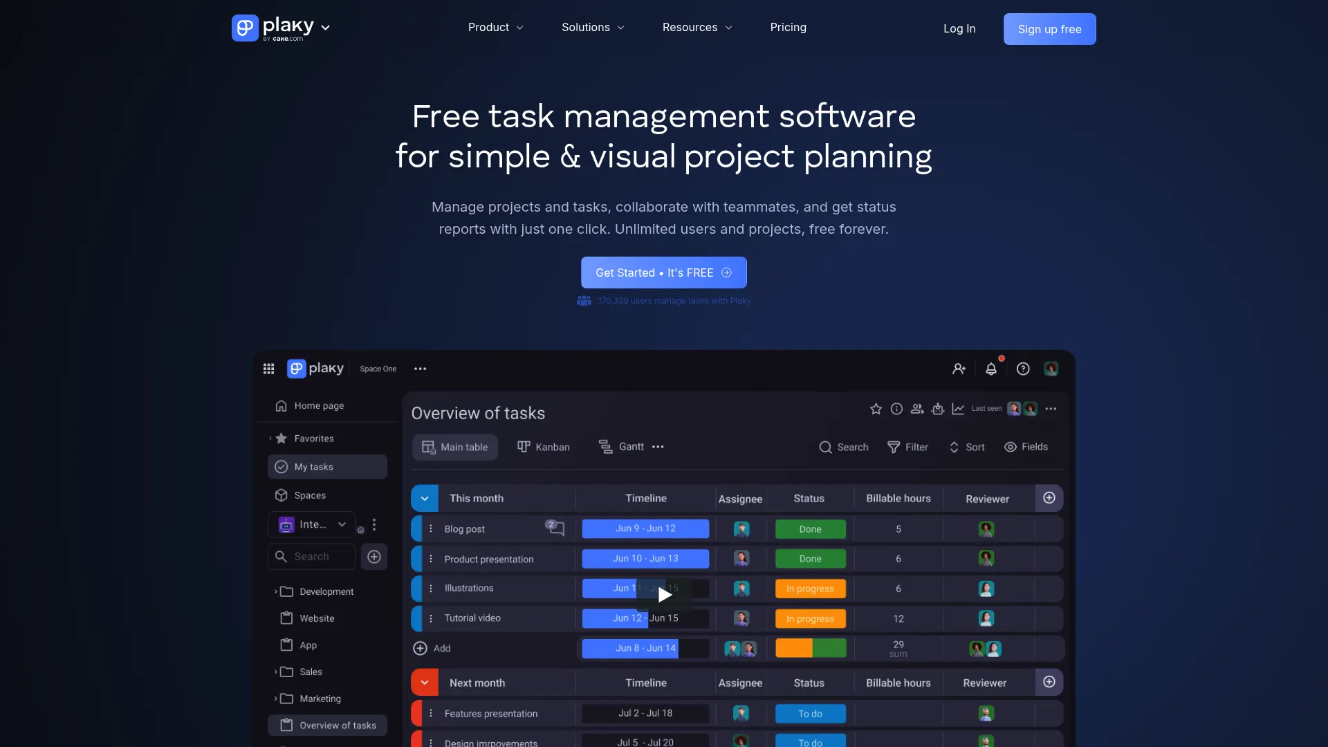 Plaky unlimited free project management
