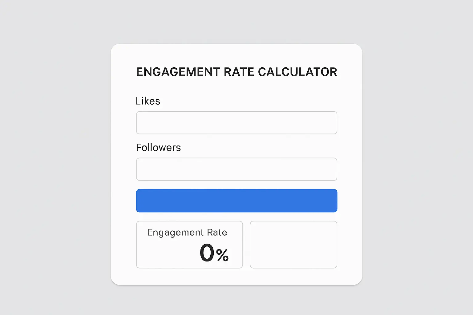 Free Instagram engagement rate calculator interface