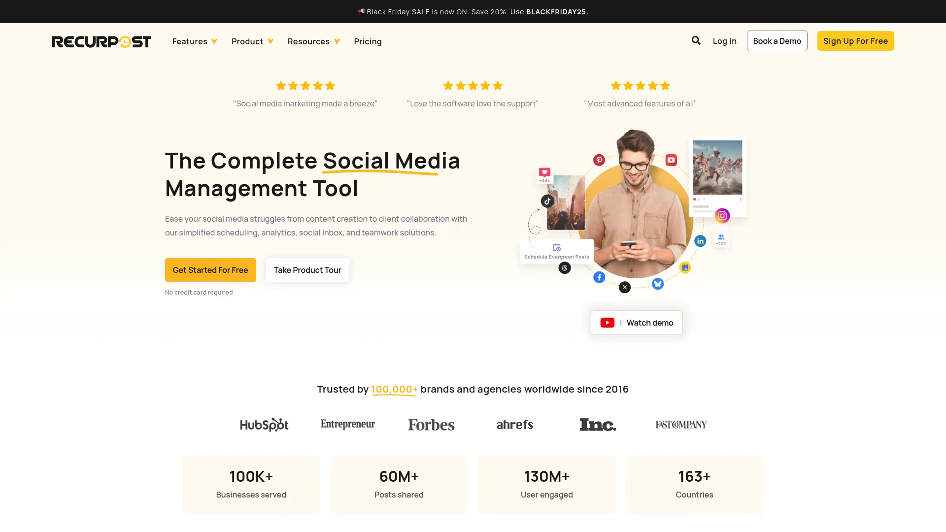 RecurPost content recycling dashboard