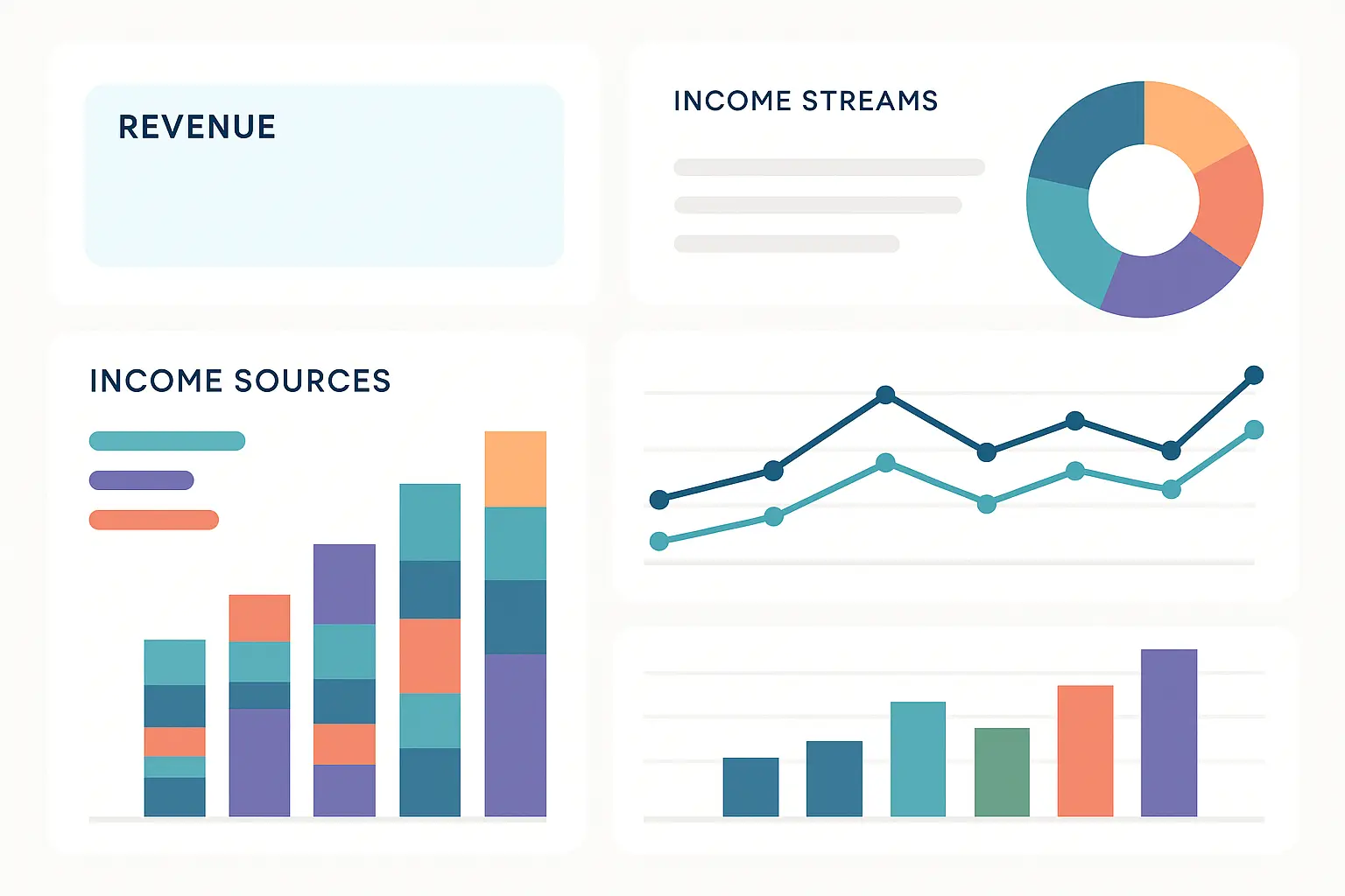 Pie chart showing diversified creator income streams beyond ad revenue