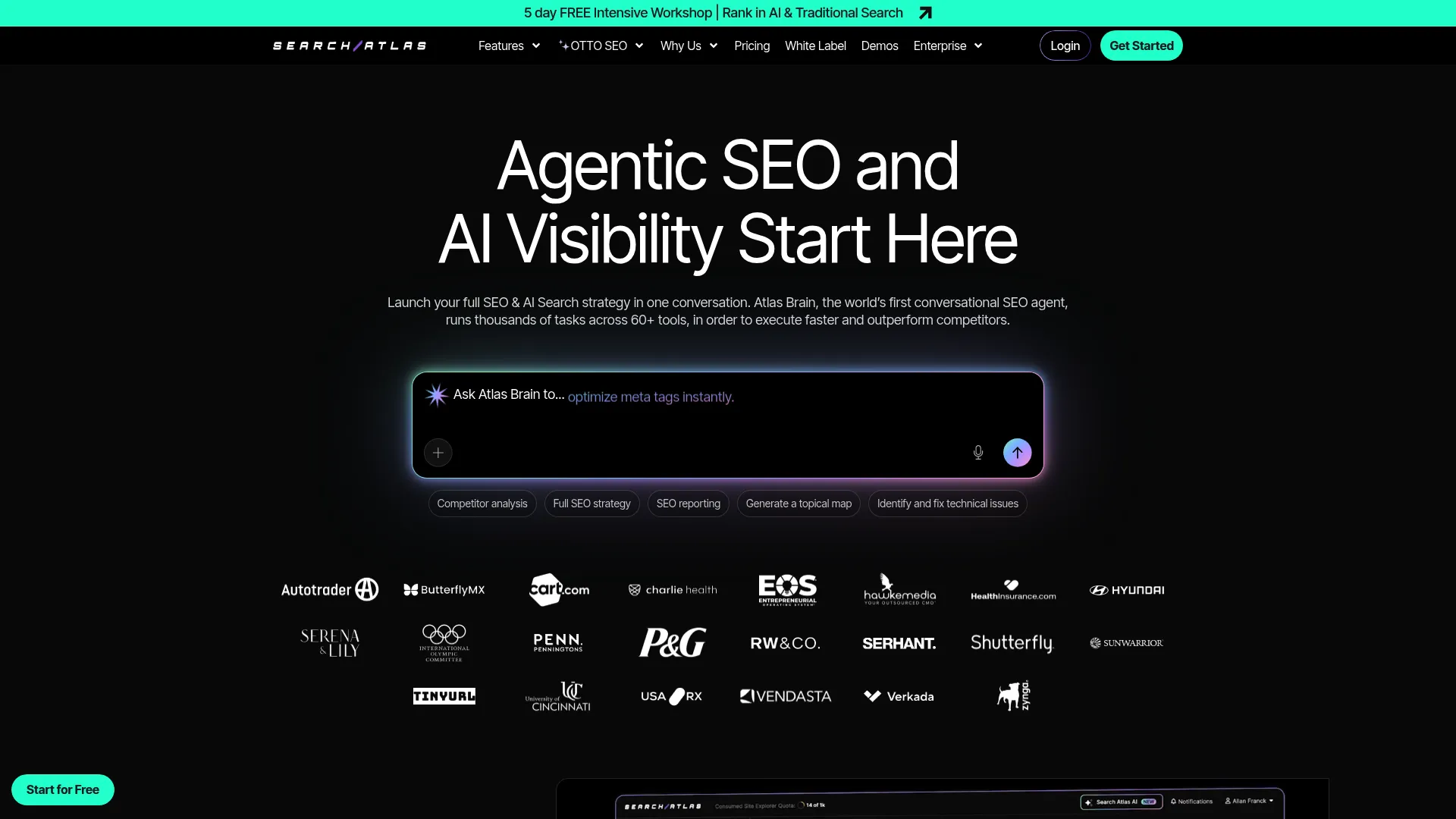Search Atlas all-in-one SEO platform dashboard