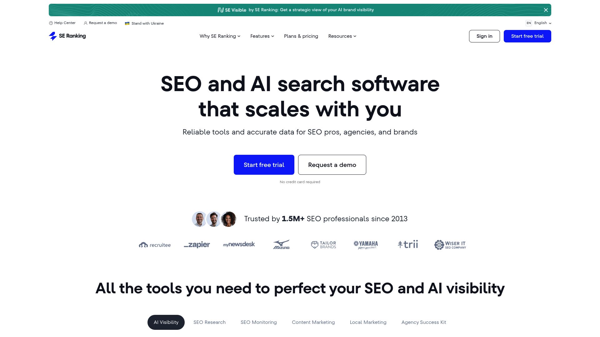 SE Ranking platform dashboard