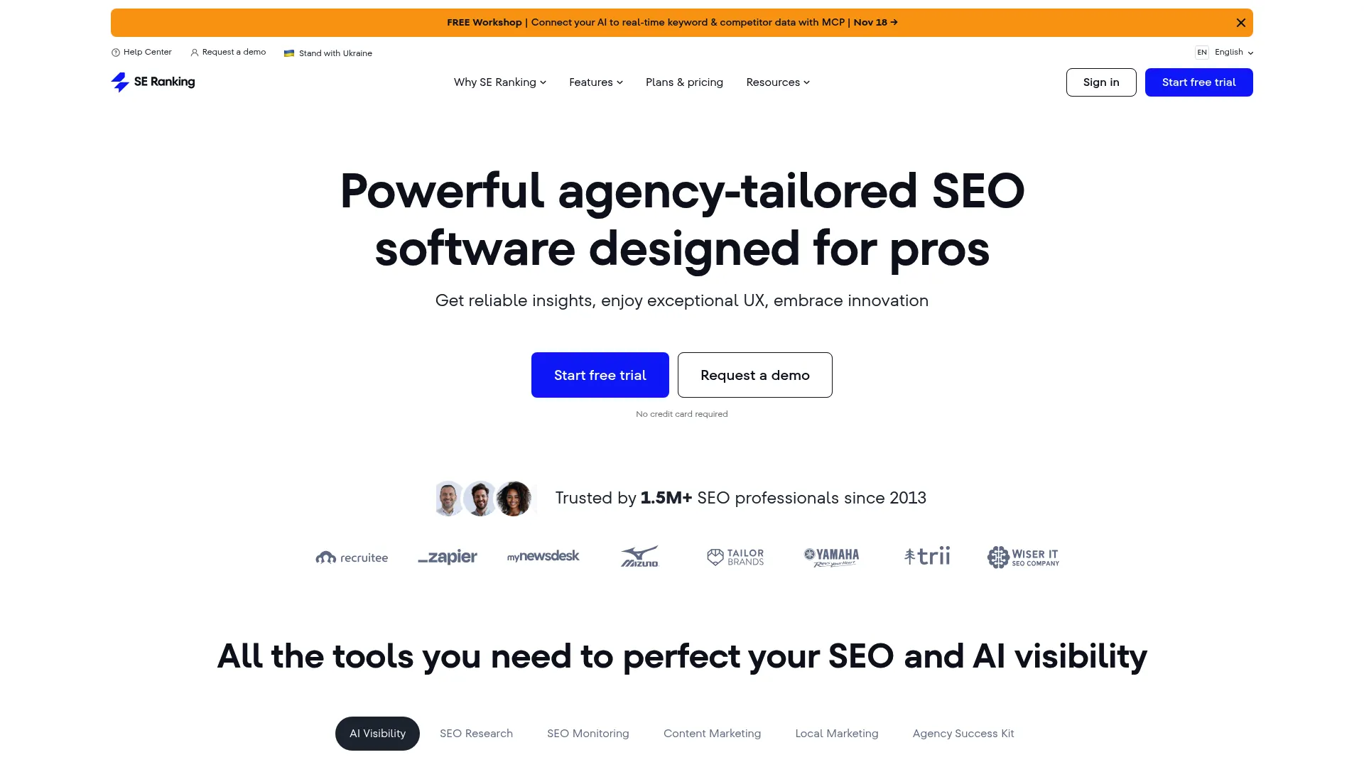 SE Ranking dashboard interface