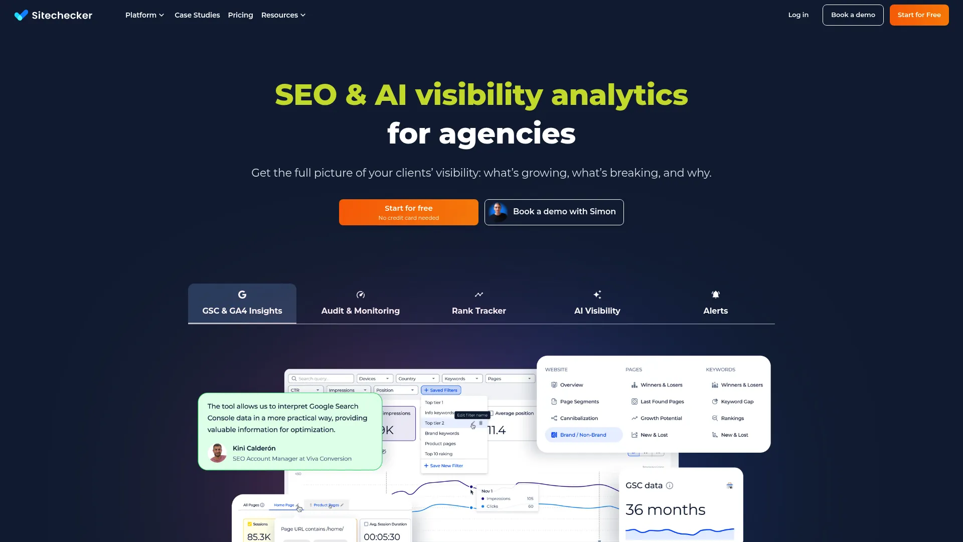 Sitechecker technical SEO audit dashboard