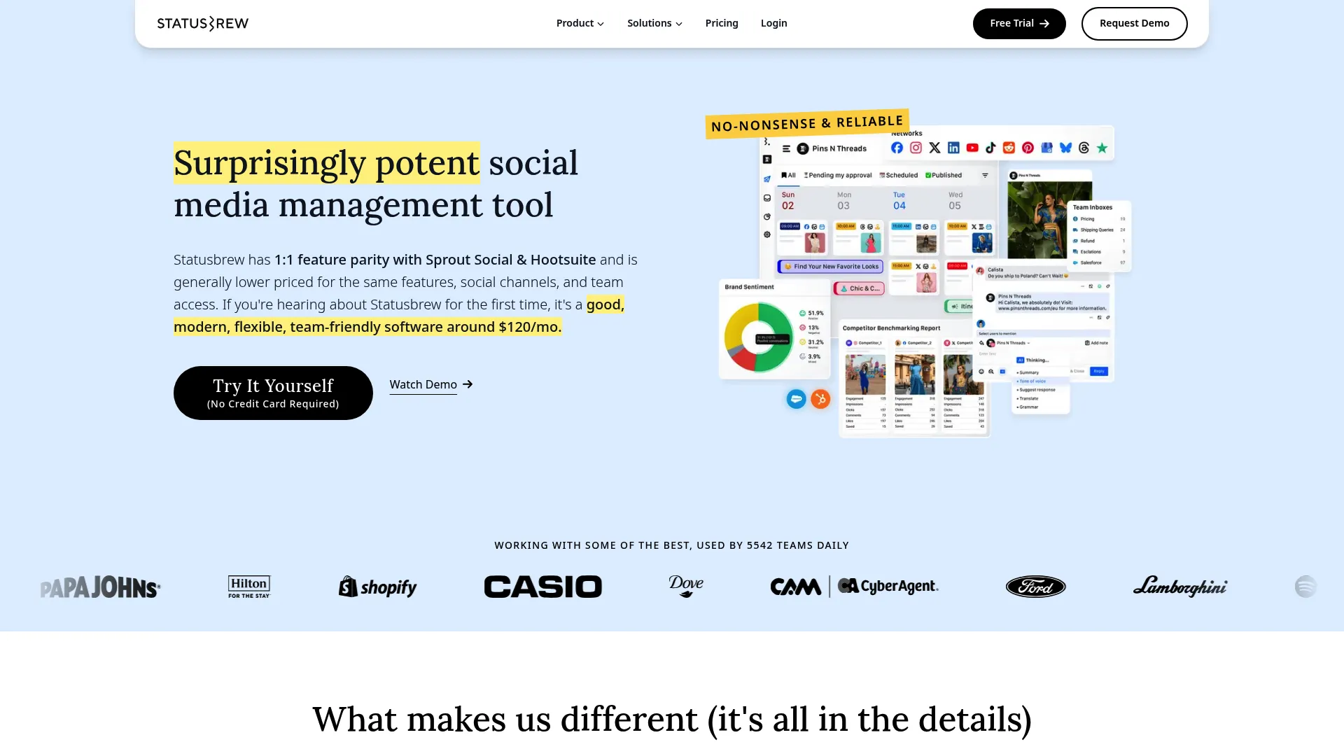 Statusbrew dashboard showing advanced automation features