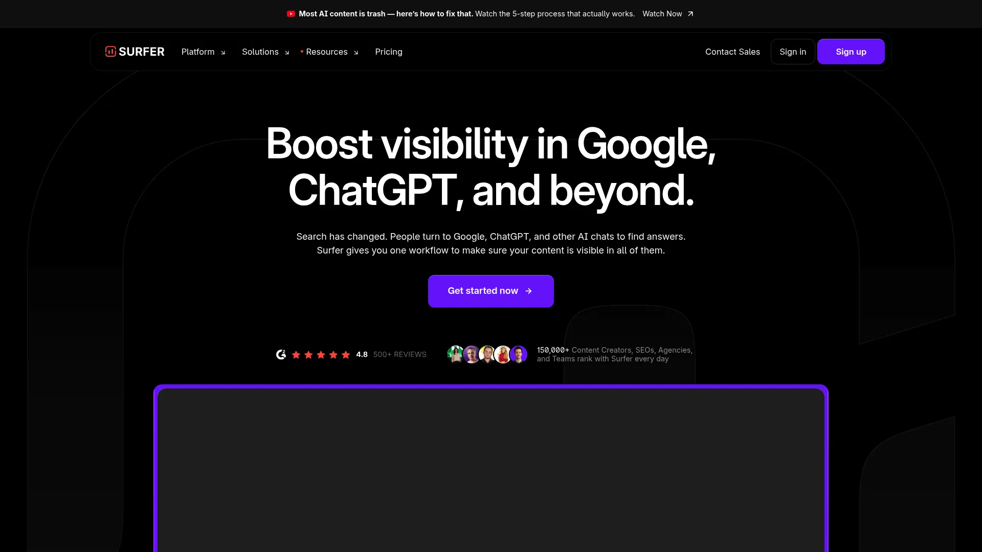 Surfer SEO interface screenshot