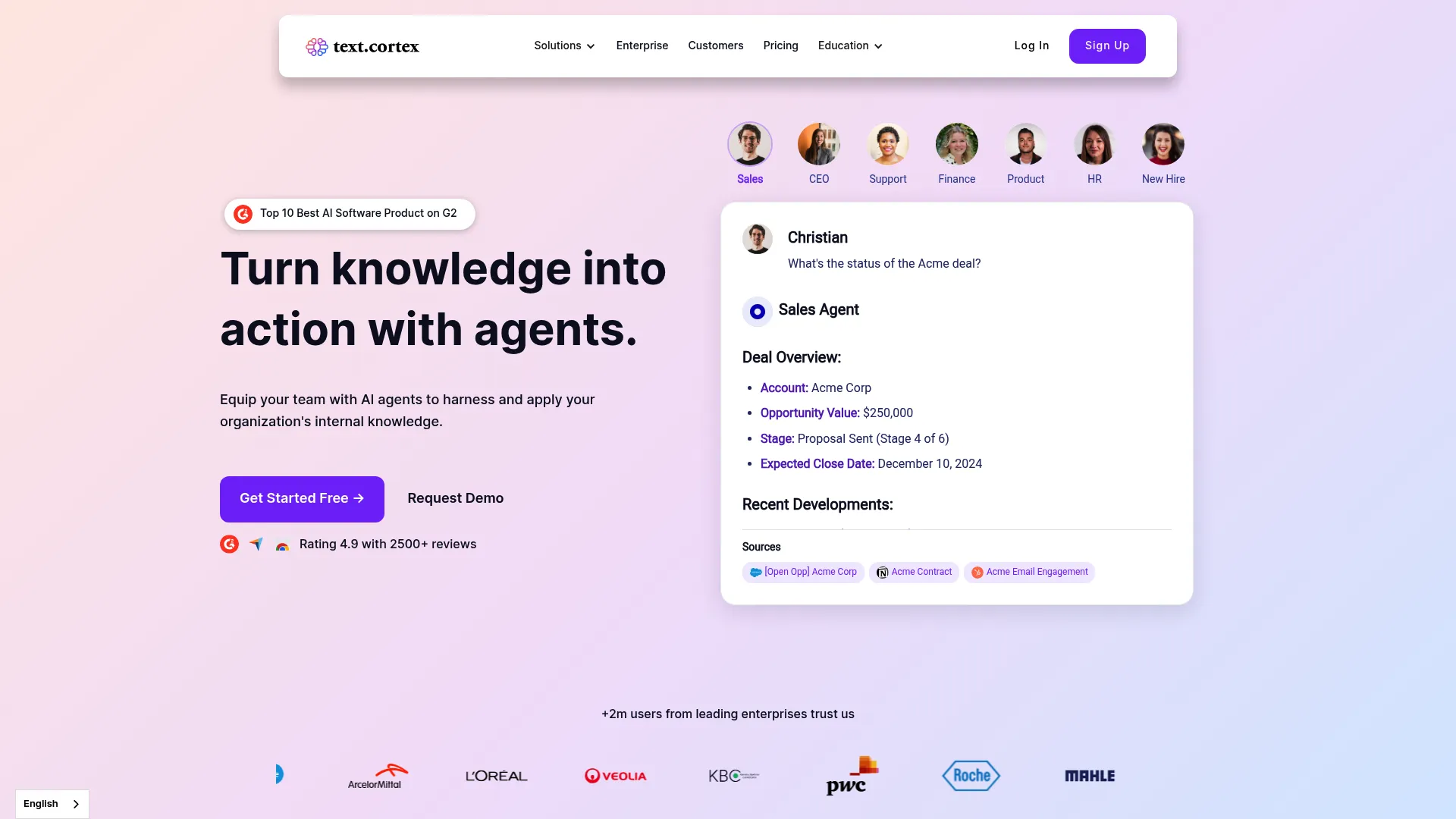 TextCortex real-time web browsing interface